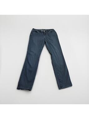 Ann Taylor LOFT Women's Blue Denim Curvy Straight Jeans Stretch Sz 10 (A36)